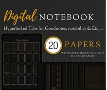 Load image into Gallery viewer, Digital Notebook Black Gold