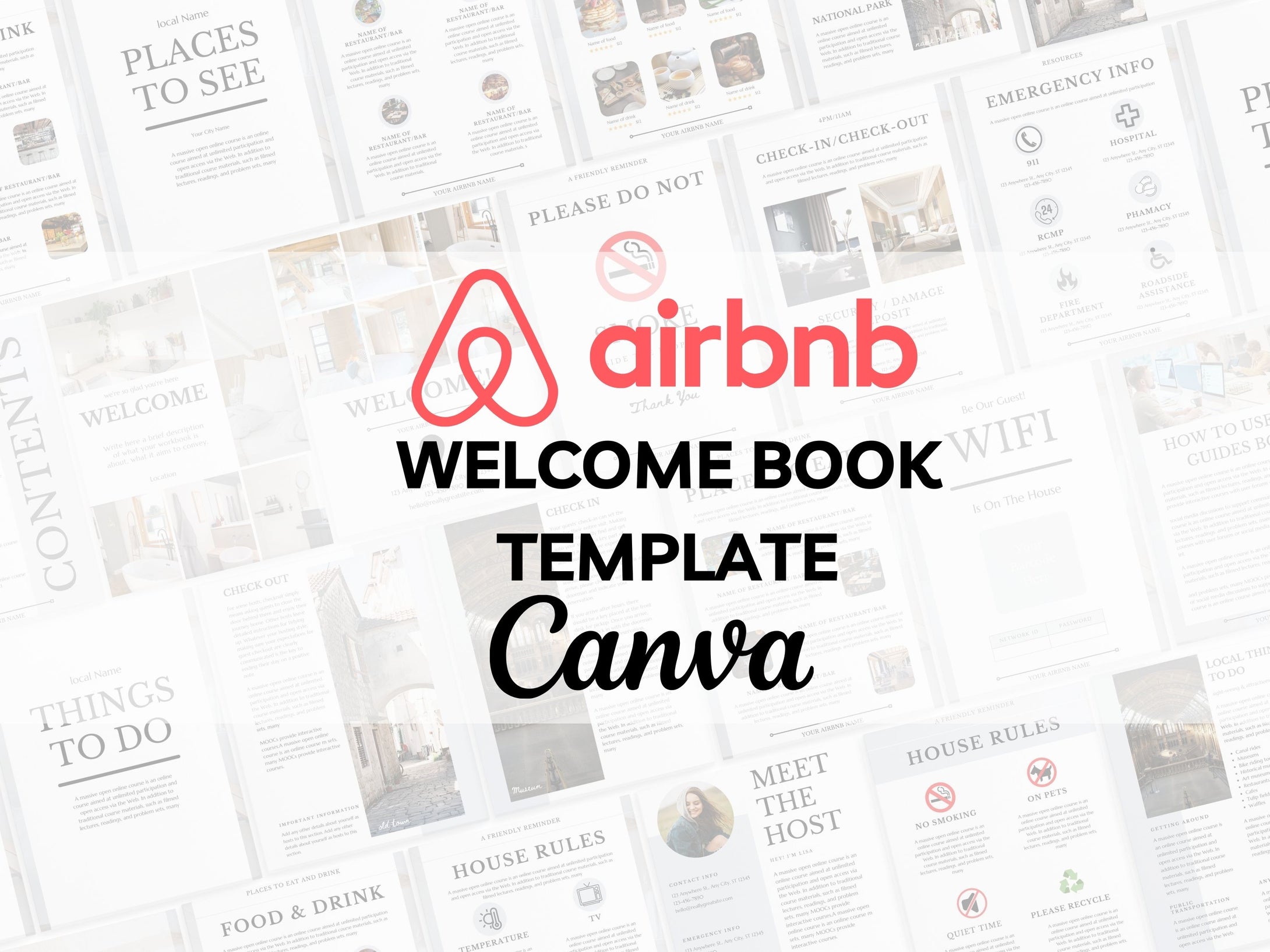 Airbnb Welcome Book | Airbnb Host Bundle | Airbnb Printable | Airbnb welcome Book Templates (Canva Free)