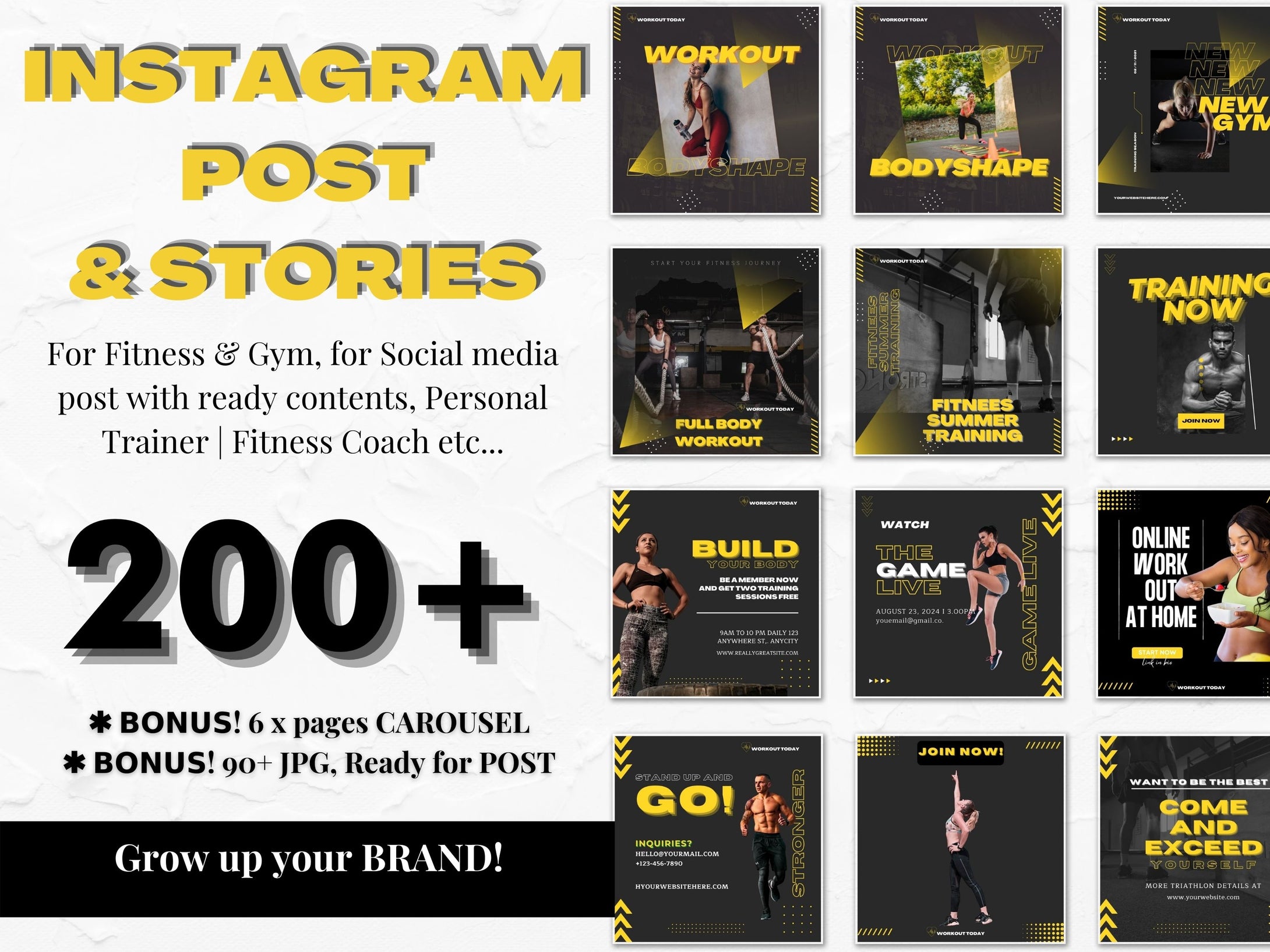 200+ Instagram Templates for Fitness & Gym