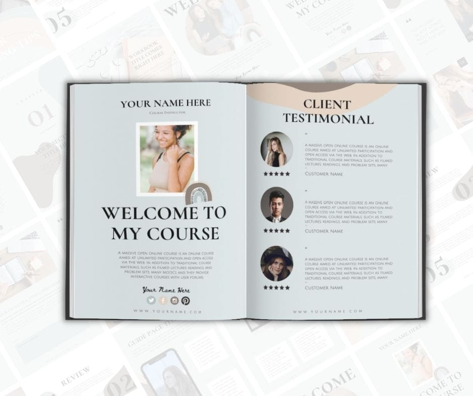 Pastel Course Workbook & E-book Templates (100+ Pages)